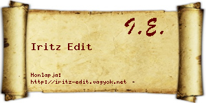Iritz Edit névjegykártya